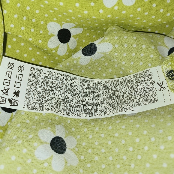 NWOT Forever 21 Chartreuse Floral Dress - Picture 7 of 7